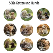 Hundewelpen- Kätzchen-Muster Aufkleber - 20 Stück