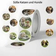Hundewelpen- Kätzchen-Muster Aufkleber - 20 Stück
