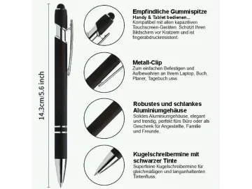 Kugelschreiber aus schwarzem Metall