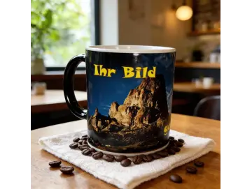 Magie Farbwechselnde Mattierte Keramik-Kaffeetasse Schwarz