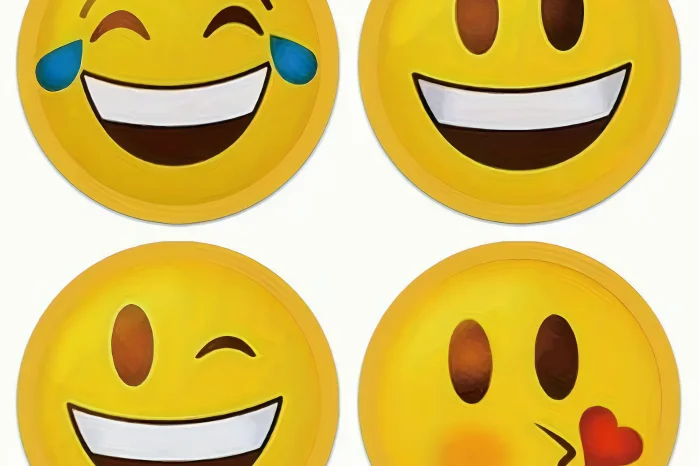 Lustige Smiley Sticker, Rund