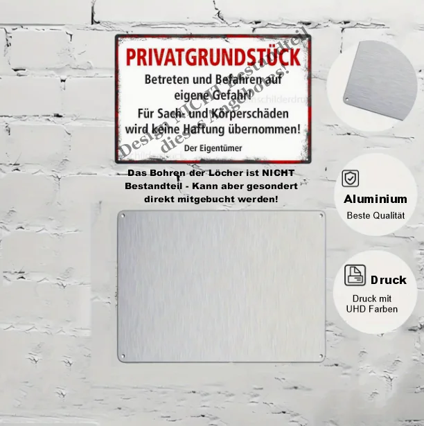 Aluminium Bilder und Schilder