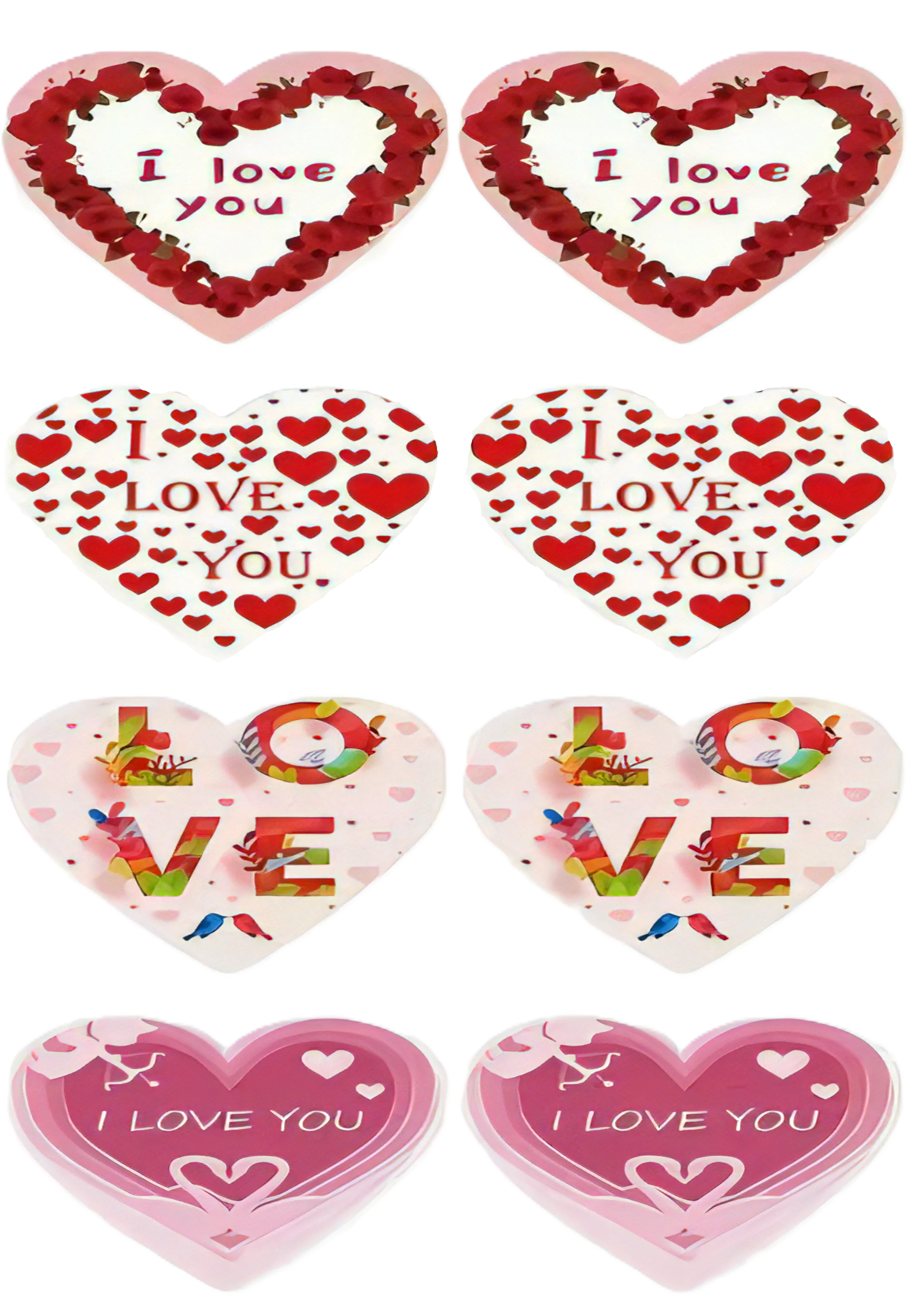 Herzförmige "Ich Liebe Dich" Aufkleber - 20 St.