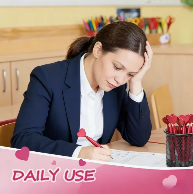 roter Herzkugelschreiber