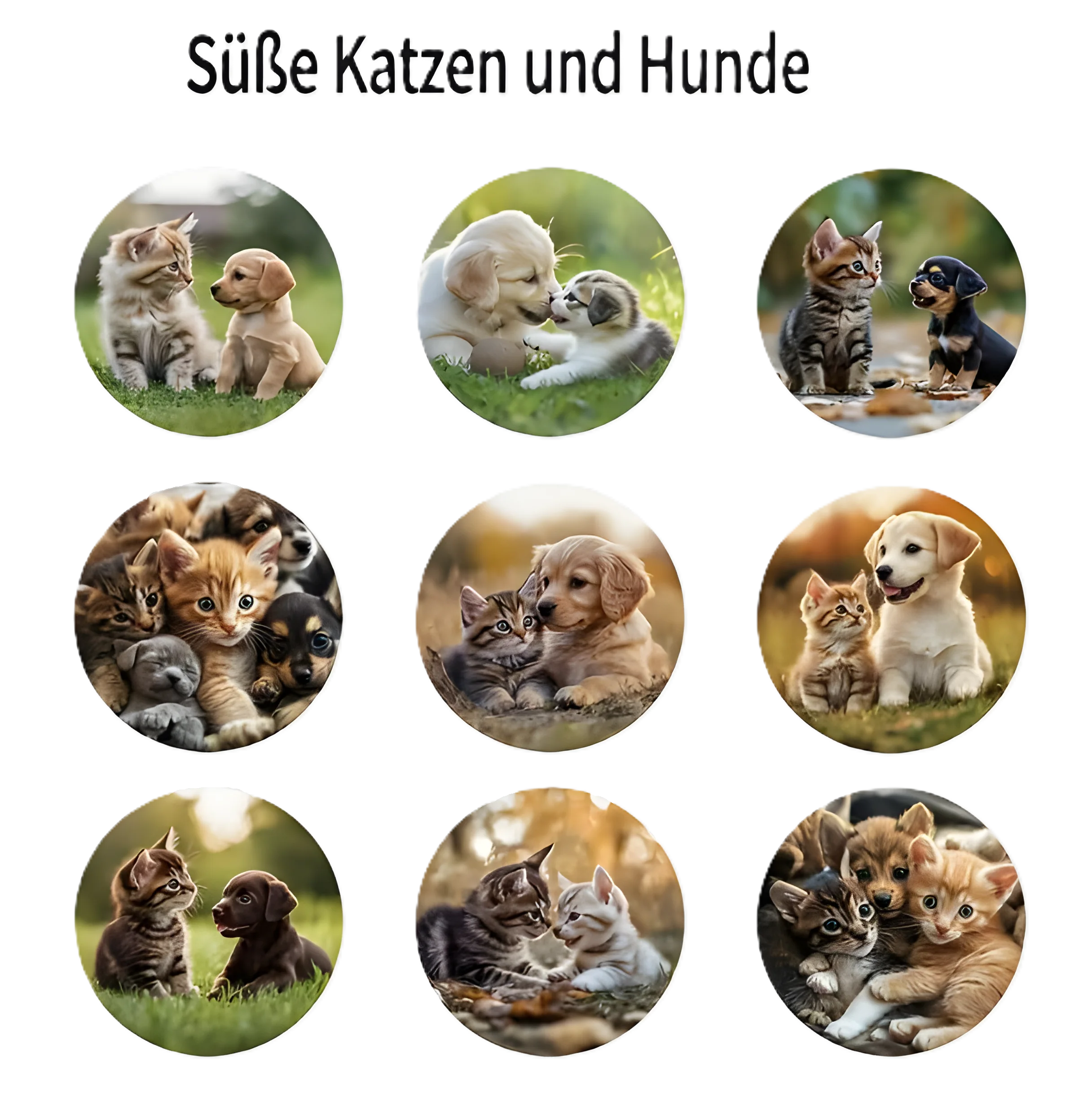 Hundewelpen- Kätzchen-Muster Aufkleber - 20 Stück