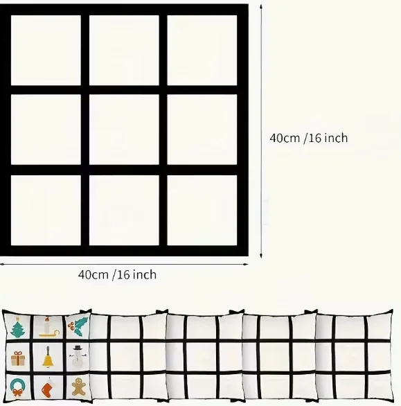 Kissenbezug mit 9 Fotos 40 x 40 cm schwarz