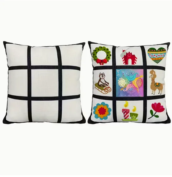 Kissenbezug mit 9 Fotos 40 x 40 cm schwarz