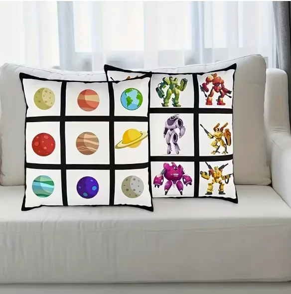 Kissenbezug mit 9 Fotos 40 x 40 cm schwarz