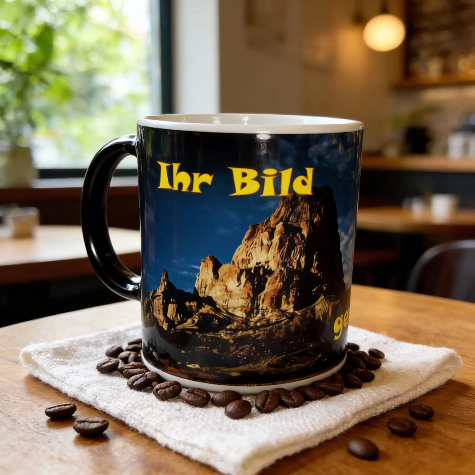 Magie Farbwechselnde Mattierte Keramik-Kaffeetasse Schwarz