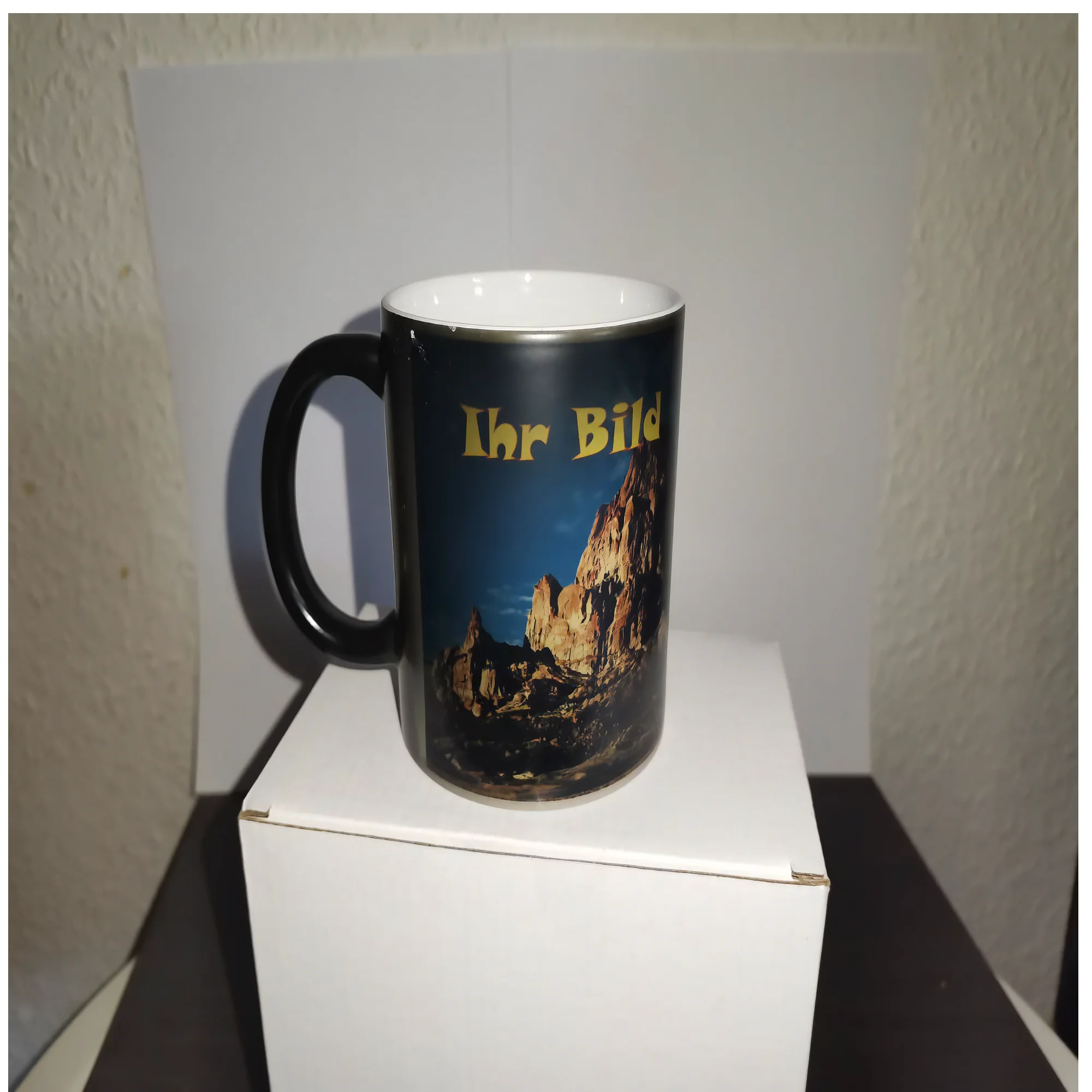 Magie Farbwechselnde Mattierte Keramik-Kaffeetasse Schwarz