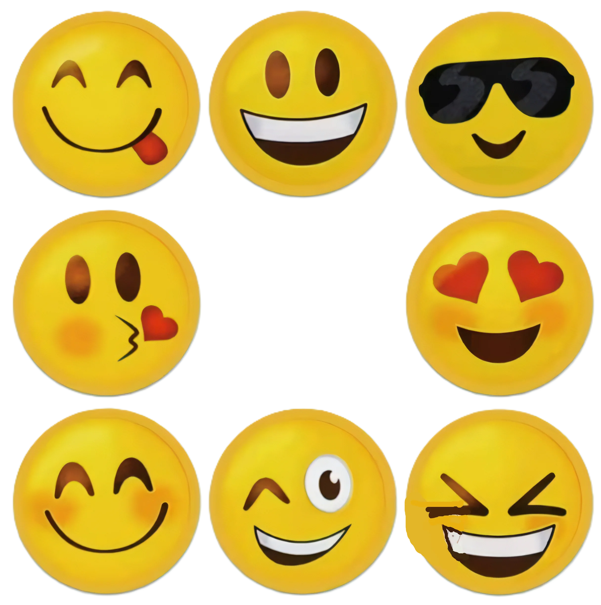 Lustige Smiley Sticker, Rund 