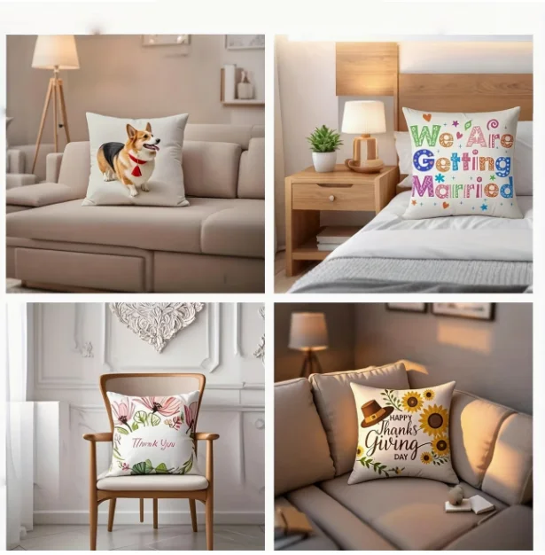 Kissenbezug personalisiert 40 x 40 cm weiß