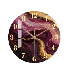 Wanduhr - Modernes Marmor-Design mit goldenen Akzenten